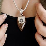 bronzite citrine sterling silver gemstone pendant