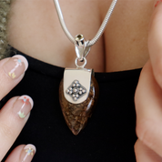 bronzite citrine sterling silver gemstone pendant