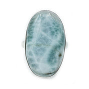 oval larimar gemstone silver ring