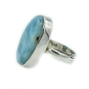 oval larimar gemstone silver ring