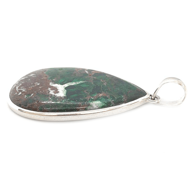 large chrysocolla silver gemstone pendant