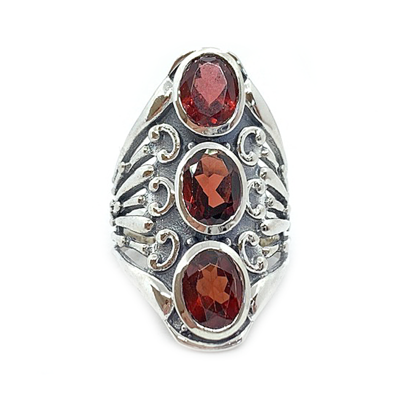 Savar Garnet Boho Style Ring Gemstone Jewelry Stoned Hilda