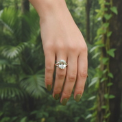 oval green amethyst sterling silver gemstone ring