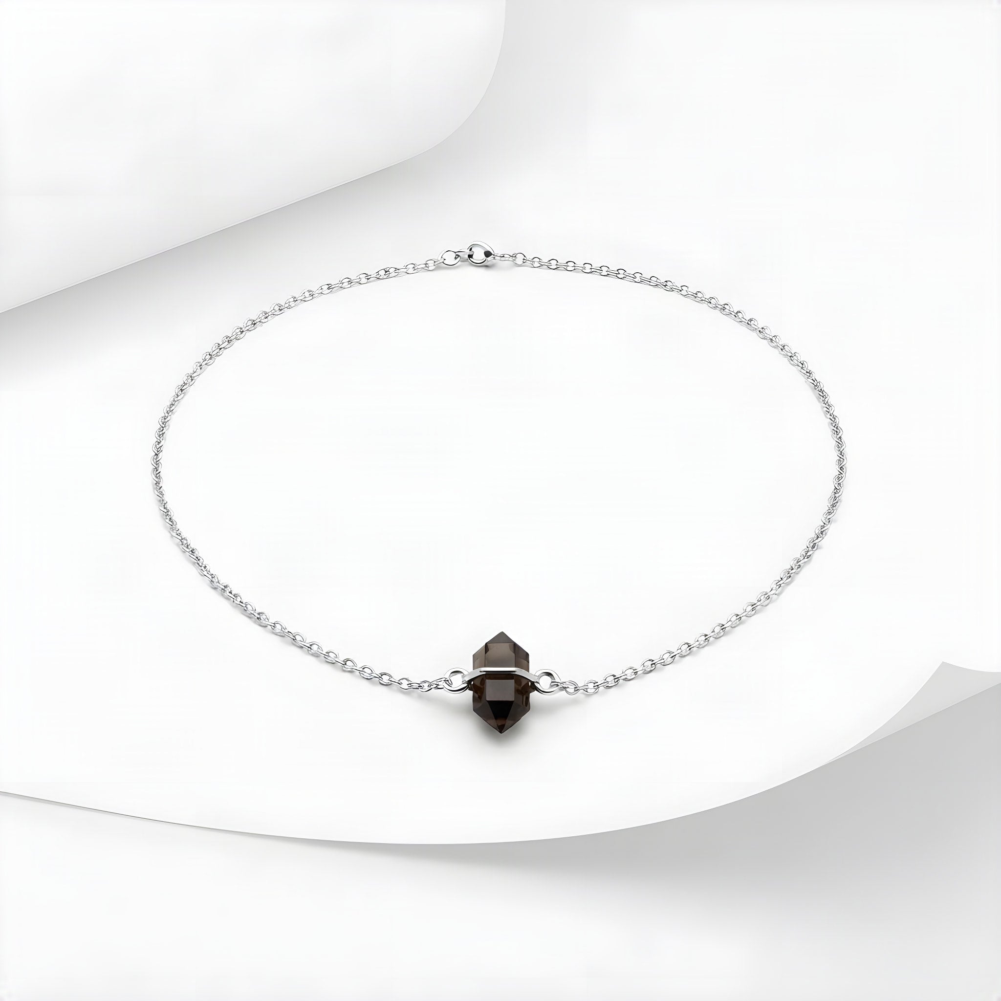 Mini Smoky Quartz Choker Necklace, chalk sweep scene