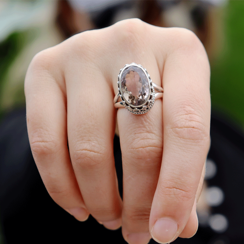 amethyst sterling silver gemstone ring