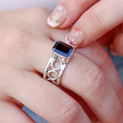 garnet sterling silver gemstone ring