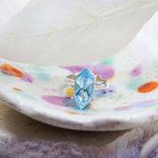 blue topaz silver gemstone ring
