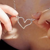 heart sterling silver paperclip chain necklace