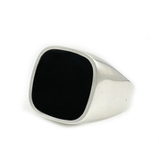 unisex black onyx silver gemstone ring