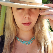 chunky turquoise sterling silver gemstone necklace