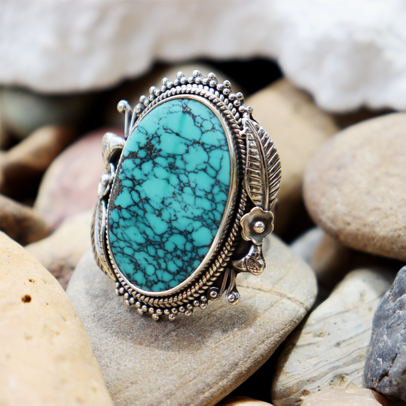 turquoise sterling silver gemstone ring