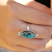 navarjo turquoise sterling silver gemstone ring