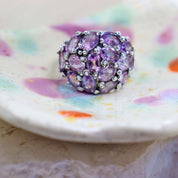 amethyst silver gemstone ring