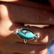 navarjo turquoise sterling silver gemstone ring