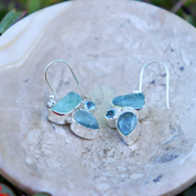 aquamarine sterling silver drop earrings