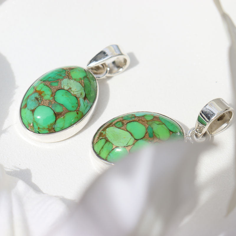 Green Copper Turquoise Gemstone Pendant