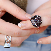 garnet sterling silver gemstone ring