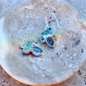 aquamarine sterling silver drop earrings