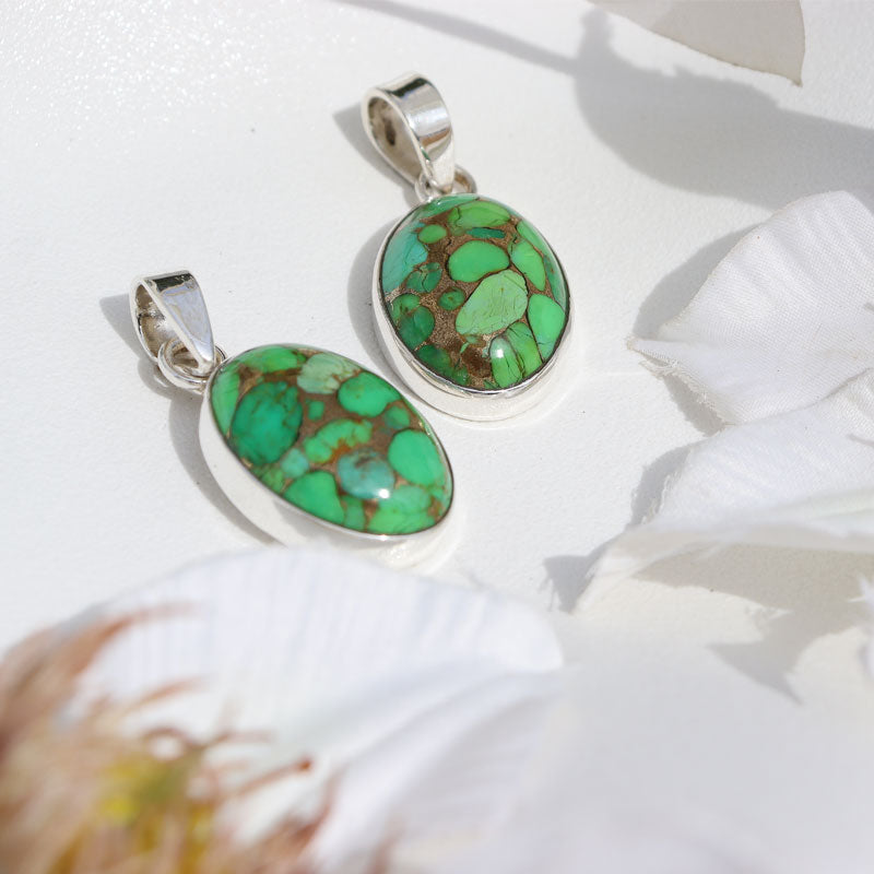 Green Copper Turquoise Gemstone Pendant