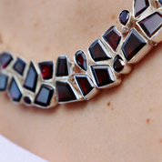 garnet sterling silver gemstone necklace