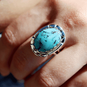 navajo turquoise sterling silver gemstone ring