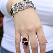 garnet sterling silver gemstone ring