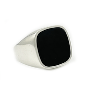 unisex black onyx silver gemstone ring