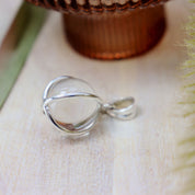clear quartz crystal ball silver pendant