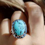 navajo turquoise sterling silver gemstone ring