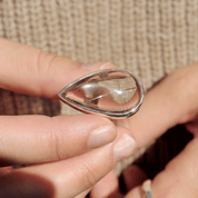 rutilated quartz silver gemstone ring