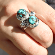 navarjo turquoise sterling silver gemstone ring
