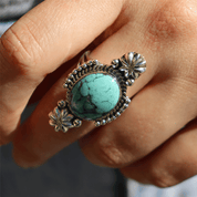 navajo turquoise sterling silver gemstone ring
