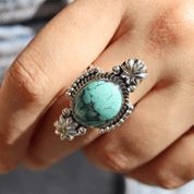 navajo turquoise sterling silver gemstone ring