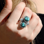 navarjo turquoise sterling silver gemstone ring