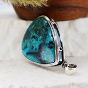 big chunky shattuckite silver gemstone pendant