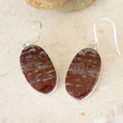 red jasper silver gemstone earrings