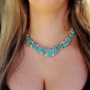 chunky turquoise sterling silver gemstone necklace