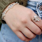clear quartz sterling silver gemstone bracelet
