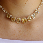 citrine sterling silver gemstone necklace