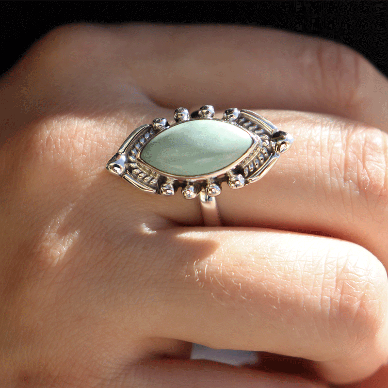 navarjo turquoise sterling silver gemstone ring