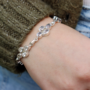 clear quartz sterling silver gemstone bracelet