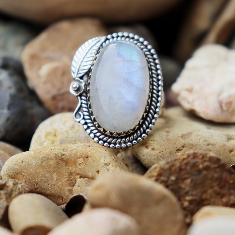 moonstone sterling silver gemstone ring