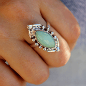 navarjo turquoise sterling silver gemstone ring
