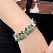 chrome diopside chunky sterling silver gemstone bracelet