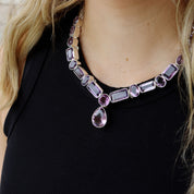 chunky amethyst gemstone sterling silver necklace
