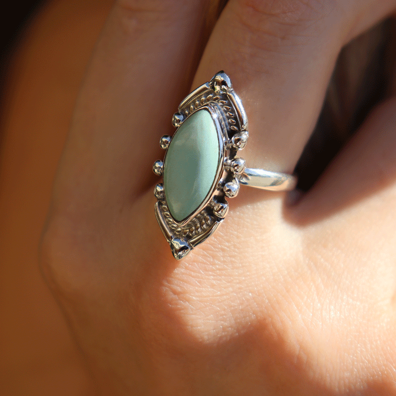navarjo turquoise sterling silver gemstone ring