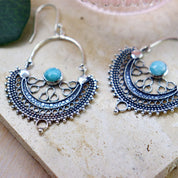 larimar silver gemstone earrings