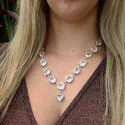 clear quartz sterling silver gemstone necklace
