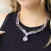chunky amethyst gemstone sterling silver necklace