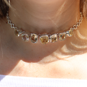 citrine sterling silver gemstone necklace